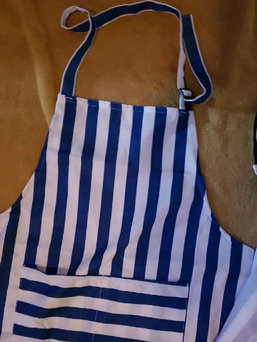 Striped Kitchen Apron Set (Blue & Black)
